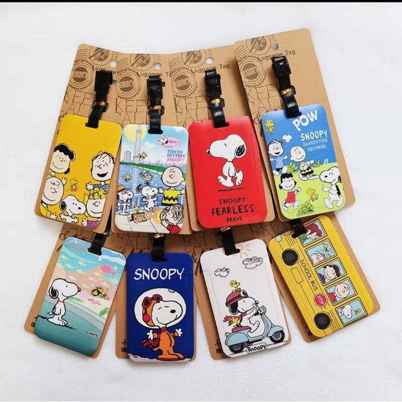WZH4 แท็กกระเป๋าเดินทาง Trailer Tag Boarding Pass Snoopy Marvel Mickey กระเป๋านักเรียนจี้ชื่อ Signboard
