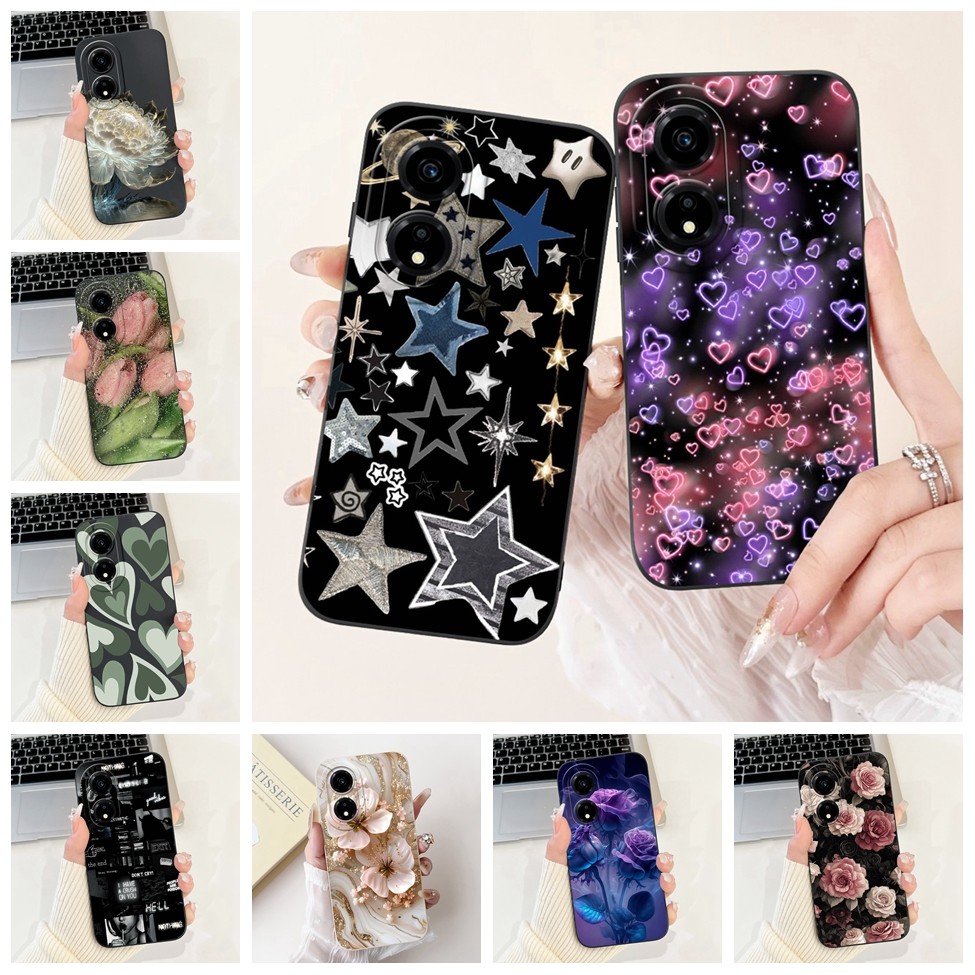 Honor X5 Plus กรณี WOD-LX1 ซิลิโคนแมวน่ารักแฟชั่นผีเสื้อดอกไม้รักทาสีฝาครอบ Honor X5Plus เคสโทรศัพท์