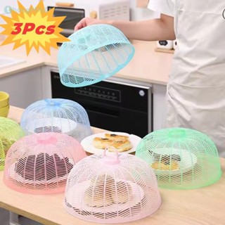 1/3 ชิ้น ฝาครอบอาหารพลาสติกแบบพกพา กันฝุ่น ระบายอากาศได้ ป้อ…