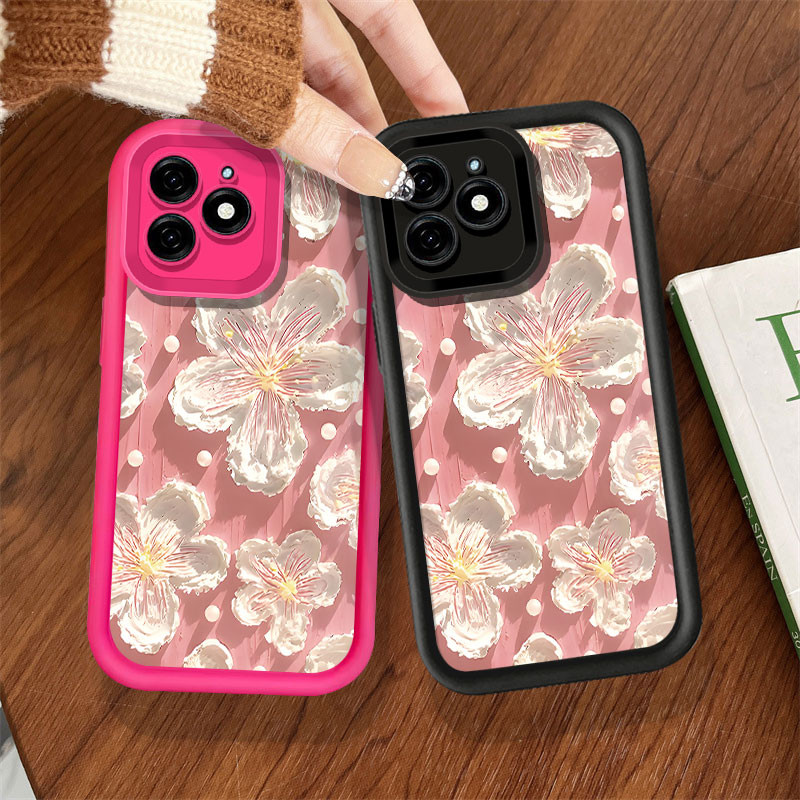 ภาพวาดสีน้ํามันดอกไม้เคสโทรศัพท์สําหรับ Infinix Smart 9 HD Tecno POP 9 Spark Go 1 Spark Go 2025 กันก