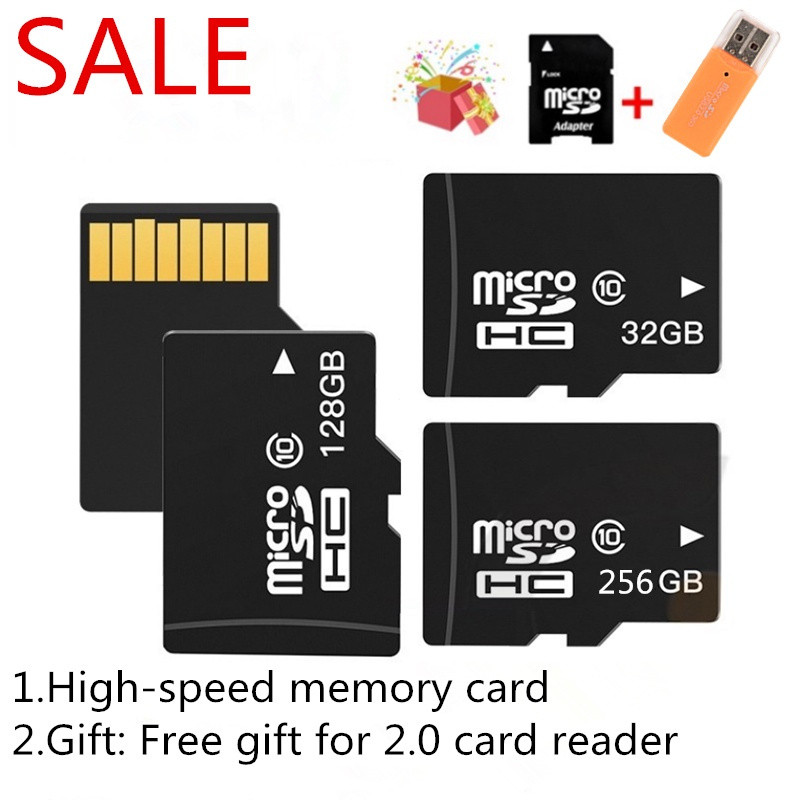 (COD) การ์ดหน่วยความจําการ์ด SD สากล Micro Class 10 ใช้ได้กับ Android ส่งเครื่องอ่านฟรี 256gb 128gb 64gb 32gb 16gb 8gb 4gb 1gb