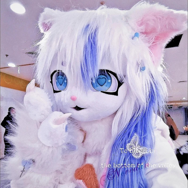 Fursuit หัว Kigurumi Furry หน้ากากคอสเพลย์เครื่องแต่งกาย Paws หาง Comiket Headbase แมวกระต่ายตุ๊กตาสัตว์คอสเพลย์