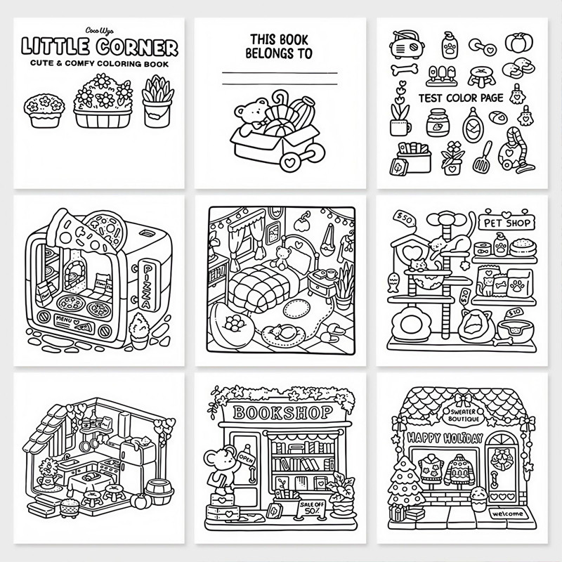 GeeToy สมุดระบายสีฉากสร้างสรรค์มุมเล็กๆสาว ช่วงเวลา การออกแบบน่ารักผ่อนคลายของขวัญ กราฟฟิตี้ หนังสือภาพวาด - รูปที่ 6