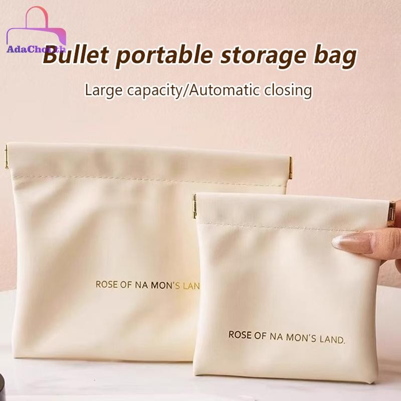 AdaChoi PU หนัง Simple Mini ลิปสติกแต่งหน้ากระเป๋าผู้หญิงสแควร์กระเป๋าเครื่องสําอางขนาดเล็กแบบพกพา Make Up Key Organizer กระเป๋า TH