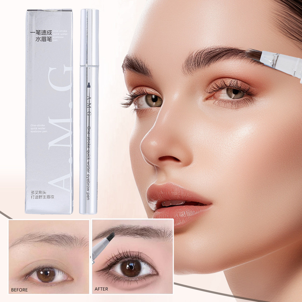 Natural Wild Effect 2-in-1 Brow Hairline Universal Multi-function Makeup Pen - 3 สี Multi-ส้อม Liquid Eyebrows ดินสอ