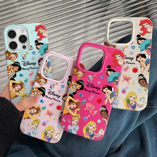คสหนัง For iPhone 16 Pro Max เคสนิ่ม TPU สีลูกกวาด เจ้าหญิงสวย👉For iPhone 11 15 14 13 12 16 Pro X XS max XR 7 8 Plus เคส