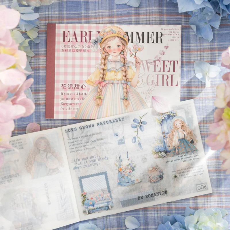 Journal Go 20 แผ่น Kawaii ตัวอักษรสติกเกอร์หนังสือฤดูร้อน Sweetheart Girl Creative DIY Journal วัสดุ Collage สติกเกอร์
