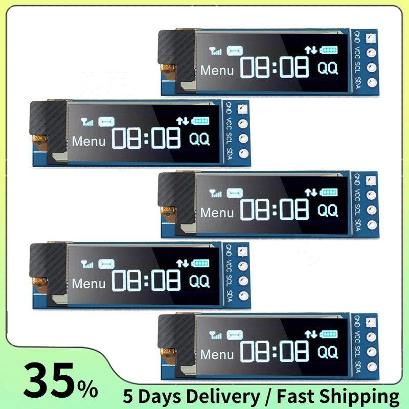 5 ชิ้น I2C โมดูลจอแสดงผล 0.91 นิ้ว I2C โมดูลจอแสดงผล OLED I2C OLED หน้าจอ DC 3.3 V-5 V
