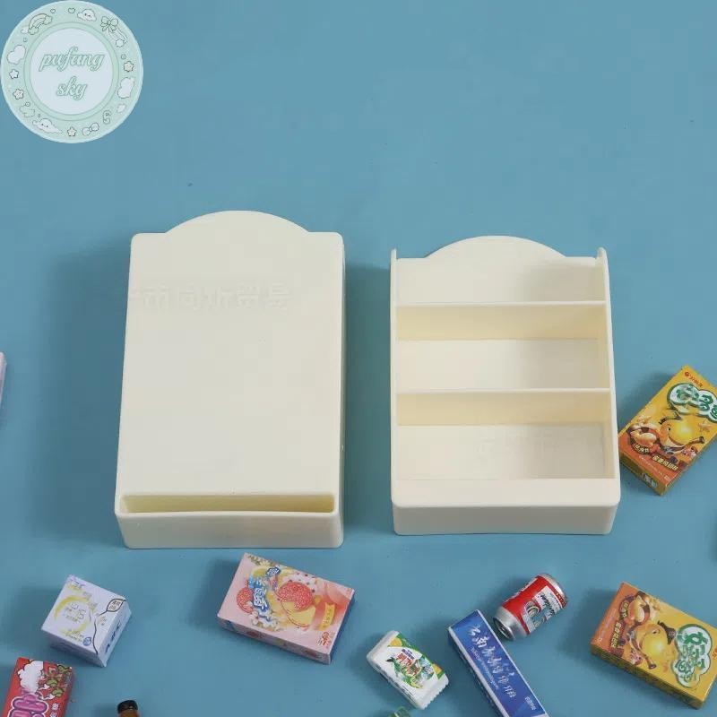 PUSKY 1:12 Dollhouse Miniature ซูเปอร์มาร์เก็ตชั้นวางขาตั้งจอแสดงผลชั้นเก็บฉากตกแต่งตุ๊กตา House อุปกรณ์เสริม TH - รูปที่ 3