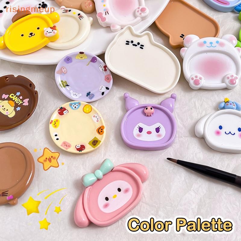 [risingmeup] 1 ชิ้นน่ารัก Sanrio เรซิ่นสี Palette มินิแบบพกพาโทนเล็บเครื่องมืออุปกรณ์ศิลปะอุปกรณ์ตกแต่งใหม่