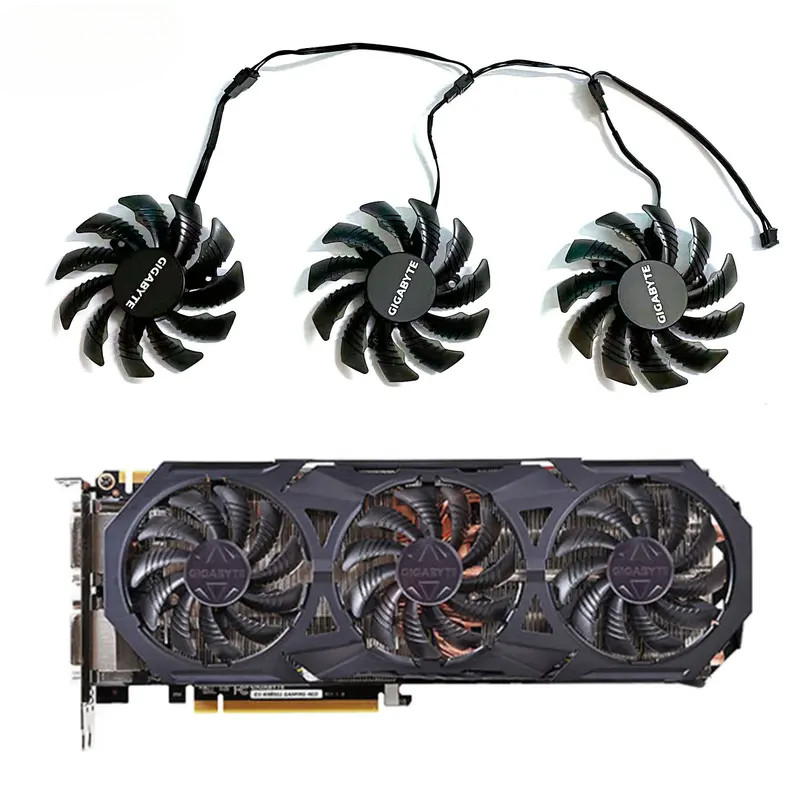 ใหม่ล่าสุด 75MM 4PIN PLD08010S12HH T128010SU GTX980TI พัดลม GPU สําหรับกราฟิกการ์ดเกม Gigabyte GTX98