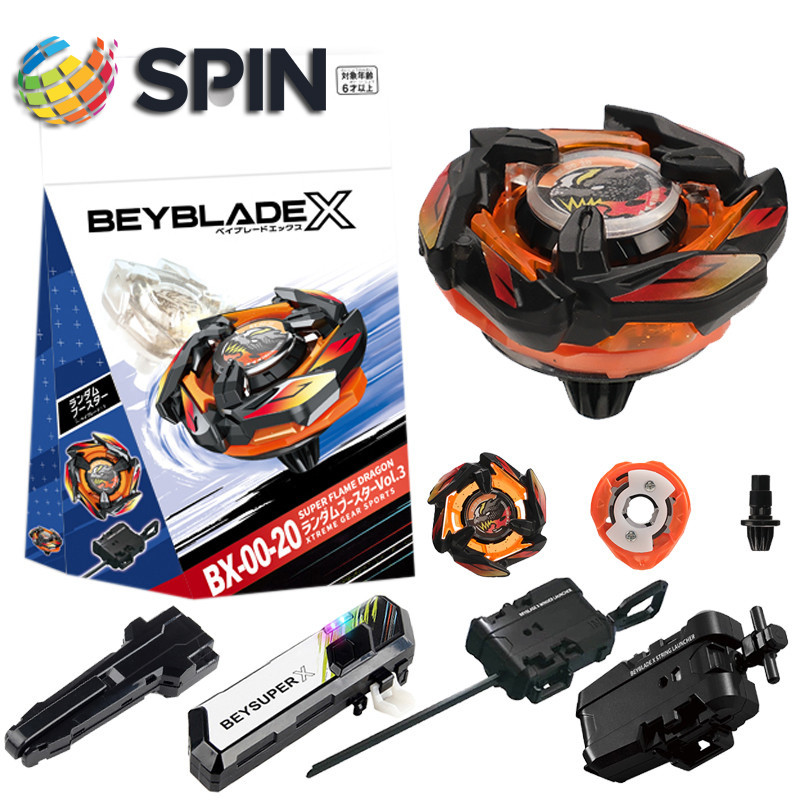 เบย์เบลด x BX00-20 Black BX-20 Dran Dragger Gyro X พร้อม Launcher LED Grip ชุดสําหรับ ของเล่นเด็กสํา