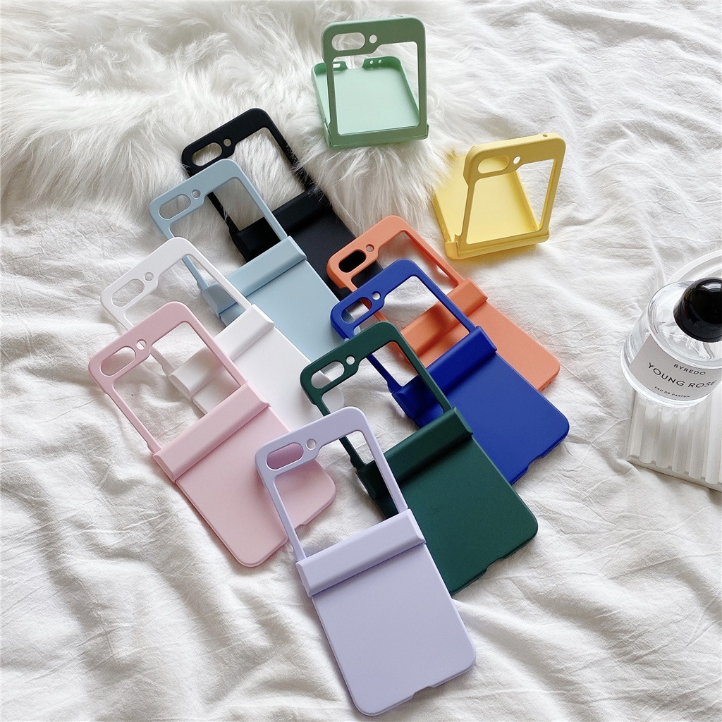 แฟชั่นเกาหลีหรูหราสีทึบกันกระแทกสําหรับ Galaxy Z Flip 5 6 Z Flip5 Flip5 Zflip6 Zflip5 Z Flip 5 ง่าย 