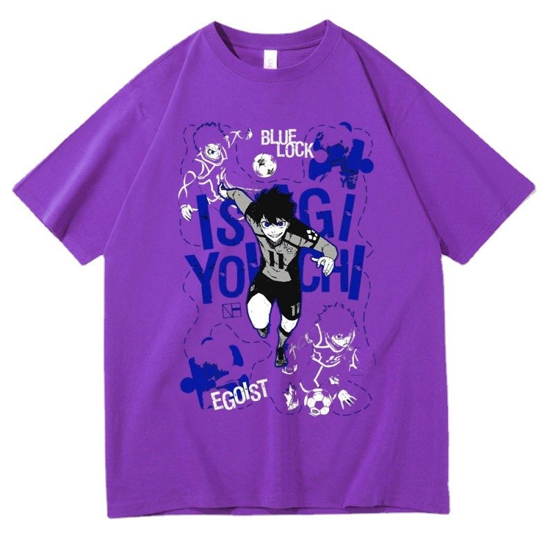 💥【พร้อมส่ง】 เสื้อไม่ต้องรีด tshirt เสื้อยืด ลายการ์ตูนอนิเมะ Isagi Yoichi Yoichi Blue Lock Japan Foo