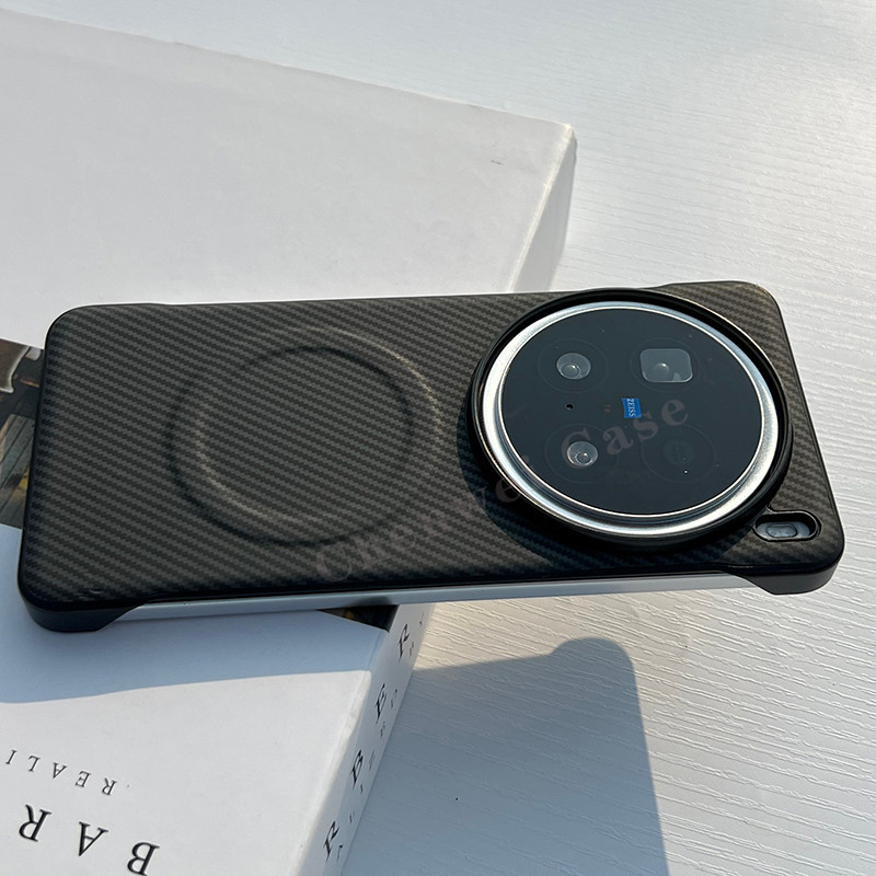 Carbon Fibre รูปแบบครึ่งปกป้อง Slim Hard Magnetic สําหรับ Vivo X200Pro X200 X200Promini X200S X200Ul