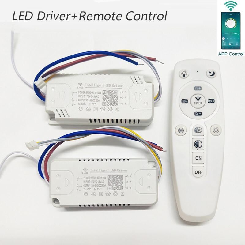 1pcs AC175-265V 2.4G รีโมทคอนโทรลอัจฉริยะ LED Driver (12-24W)X2 (40-60W)X2 (30-50W)X2 (60-80W)X2 280