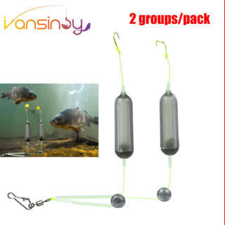 2 ชิ้นชุดตกปลาผม Rigs Hook, 2 ตะขอ Iseni Hook Crucian ปลาคาร…