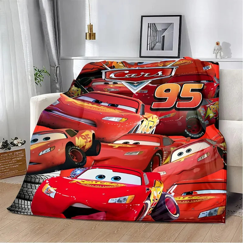 Lightning CARS McQueen พิมพ์ผ้าห่มผ้าห่มปิกนิกผ้าห่มอุ่นผ้าห่มนุ่มสบาย Home Travel วันเกิด Gift
