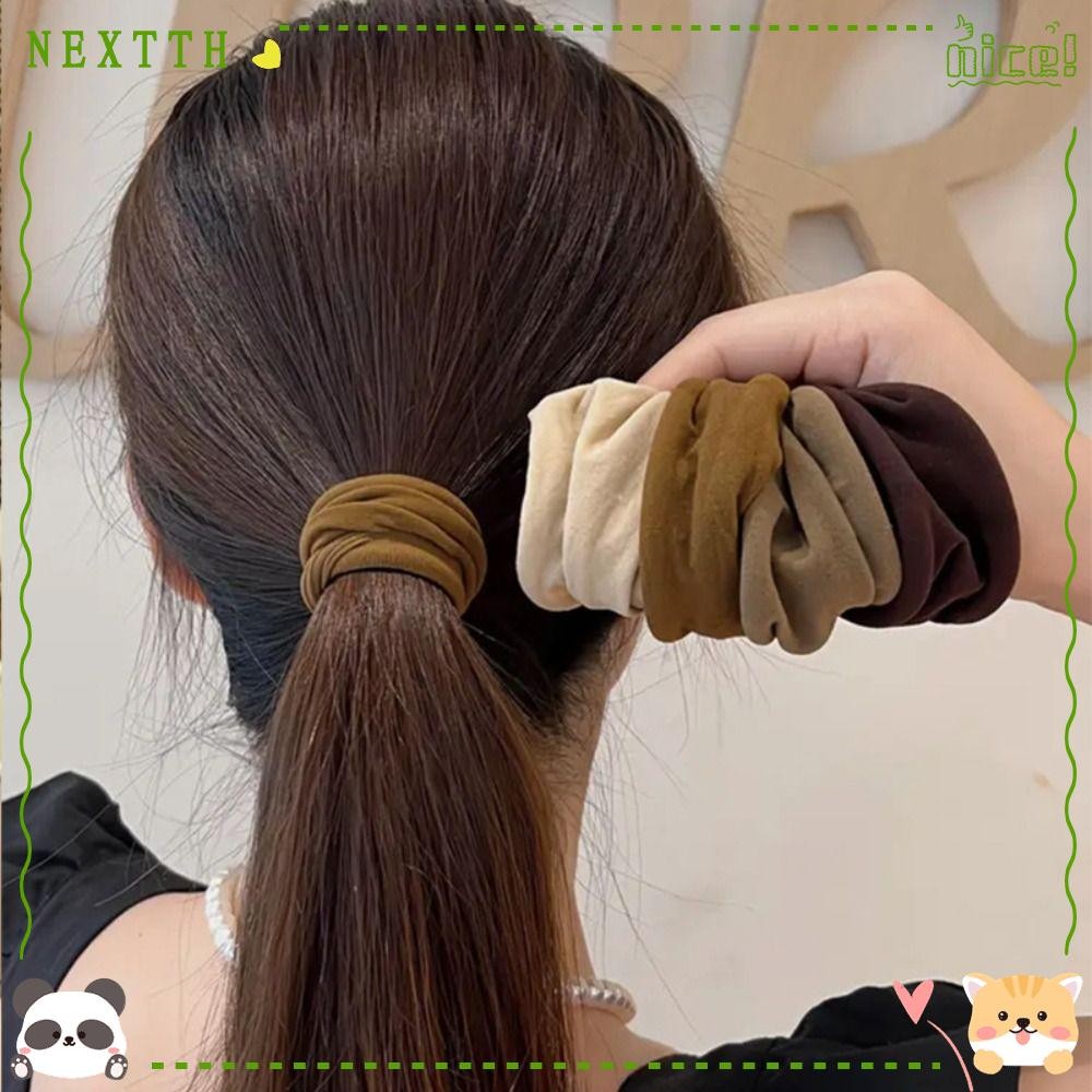 NEXTTH 5 ชิ้น/เซ็ตผู้ถือผมหางม้า,กว้างขึ้น Thicken ยางรัดผมเชือก,ยืดหยุ่นที่มีสีสันยางรัดอุปกรณ์เสริมผม