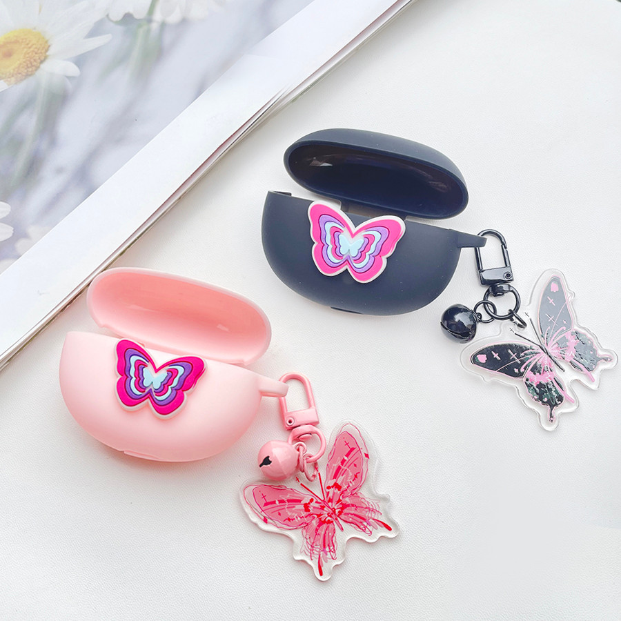 Ins แฟชั่นสําหรับ AirPod Pro 4 / Pro 4 Mini TWS เคสซิลิโคนหูฟังพร้อมพวงกุญแจสําหรับ Mini Pro 4 ฝาครอ