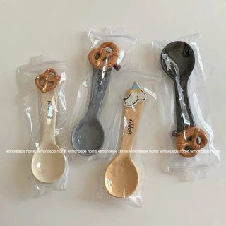 ช้อนเซรามิก insช้อน3Dขนมปัง ช้อนไอศกรีม ช้อนขนมหวาน พร้อมส่ง