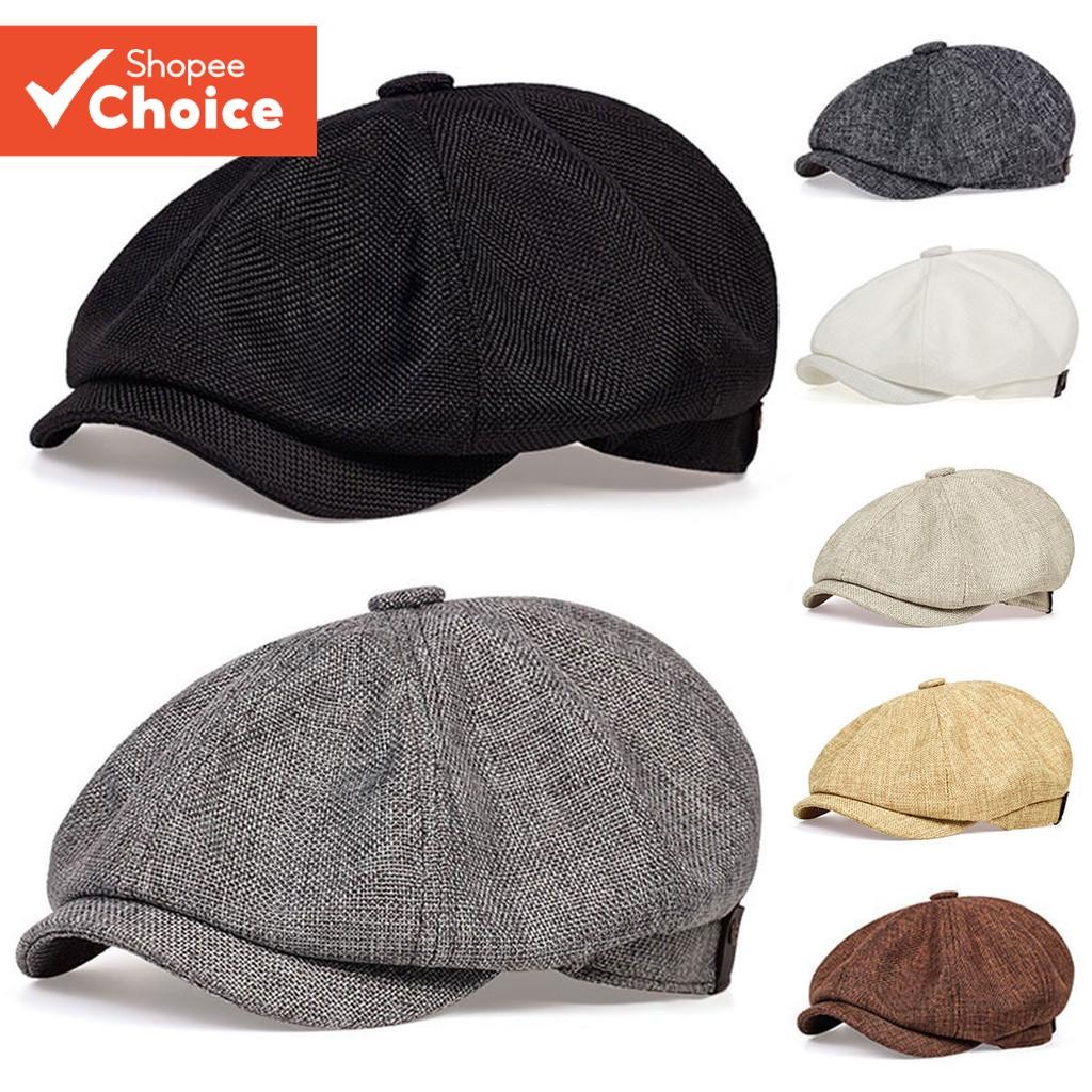 British Retro Unisex Beret Cap ผ้าลินินแปดเหลี่ยมหมวกฤดูใบไม้ผลิ/ฤดูใบไม้ร่วงของขวัญสําหรับวรรณกรรม