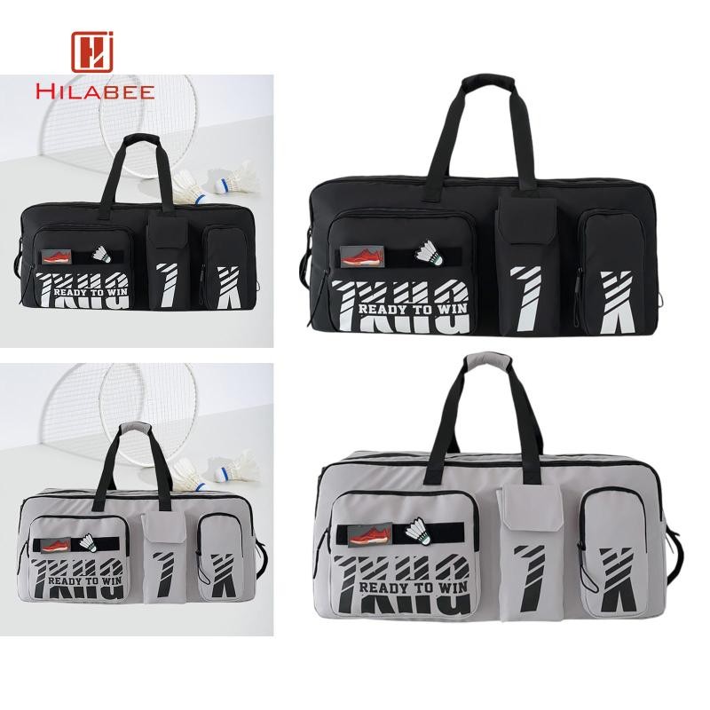 HILABEE กระเป๋าแบดมินตัน Duffle ทนทานสำหรับไม้แบดมินตันและใช้เป็นกระเป๋าเดินทาง