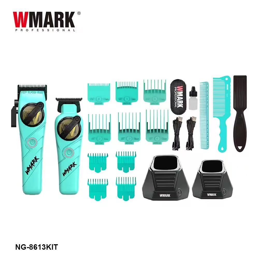 WMARK ปัตตาเลี่ยนตัดผมใหม่ NG-8613KIT พร้อมแท่นชาร์จ ร้านทําผม ชุดกรรไกรไฟฟ้าพิเศษ