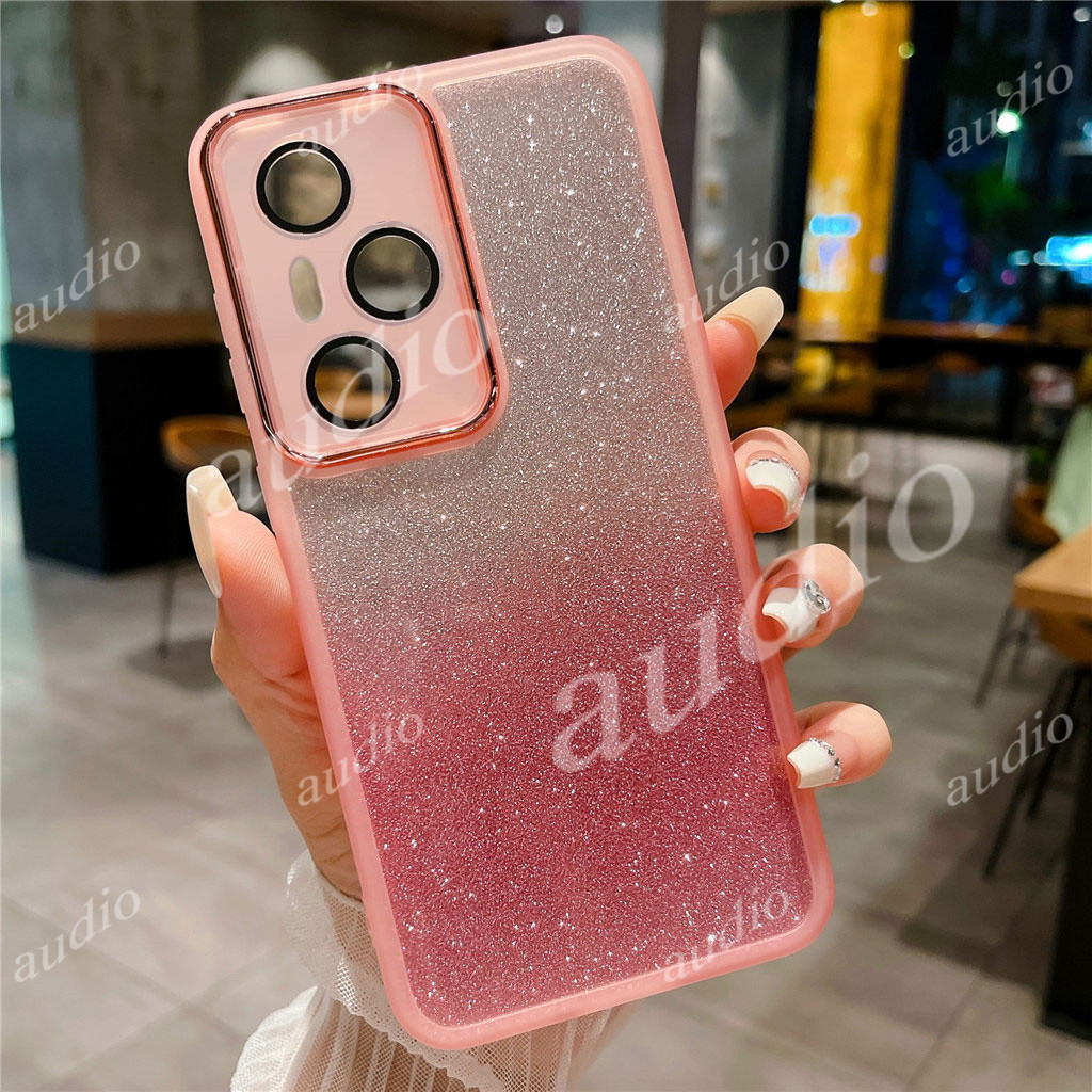 HONOR 400 Pro 5G Bling Glitter สําหรับ HONOR 400 Pro 400Pro 5G Bling ปลอกกันกระแทกใสพร้อมเลนส์กล้องเ