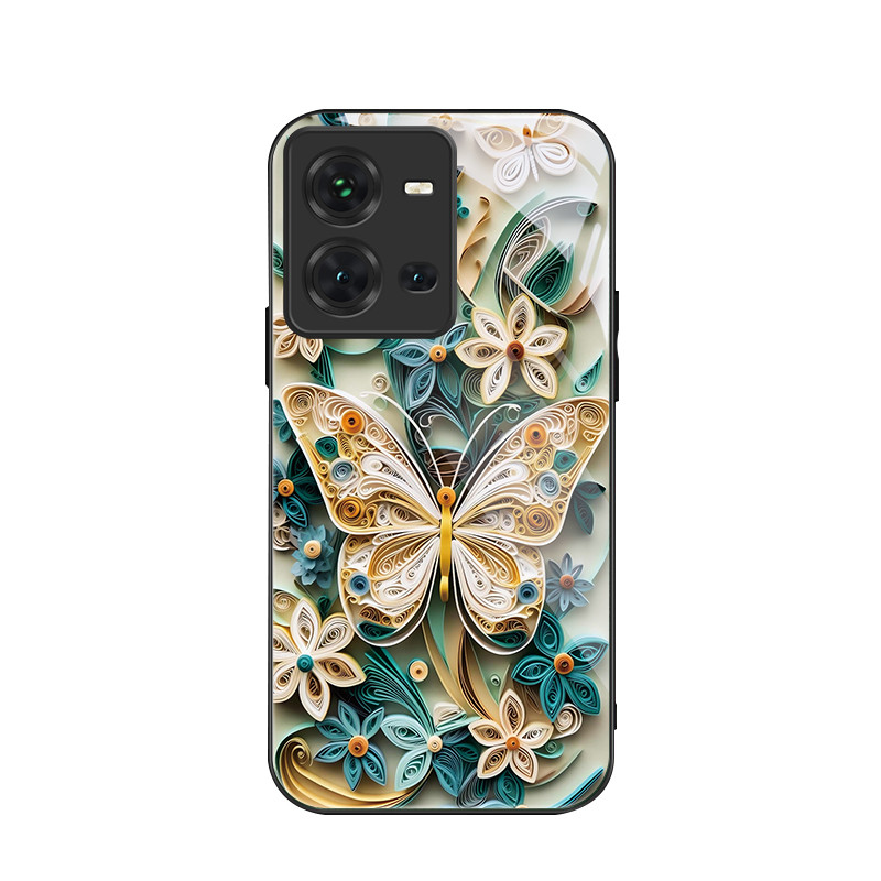 สําหรับ Vivo V25 5G&Vivo V25e 4G&Vivo X80 Lite 5G , ดอกไม้ผีเสื้อ, บุคลิกภาพอินเทรนด์, เคสป้องกันโทร