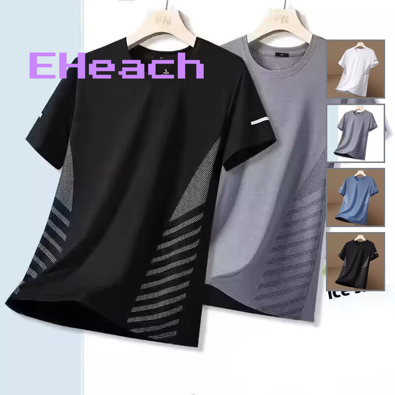 EHeach  เสื้อยืดแห้งเร็วระบายอากาศได้ดีสำหรับฤดูร้อน-แขนสั้นคอกลมใส่สบาย
