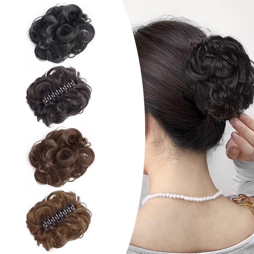 10CM.ผมหยิกกิ๊บติดผม แฮร์พีซมวยผม มวยผมหยิก มี4สี สําหรับผู้หญิง เครื่องประดับผม สีสวยธรรมชาติ - รูปที่ 3