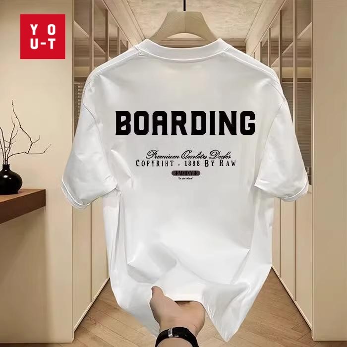 Y-T🔥【หลากสี】เสื้อยืดชาย ไม่หดตัว สวมใส่สบาย เสื้อเชิ้ตผู้ชาย ผ้าฝ้าย 100% พิมพ์ "ขึ้นเครื่อง"