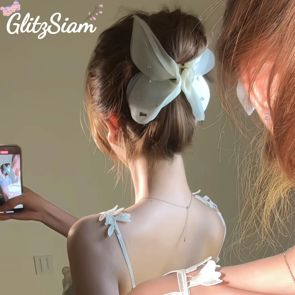 GlitzSiam กิ๊บติดผมขนาดใหญ่ โบว์ติดผมแฮนด์เมดกิ๊บติดผมตกแต่งผมแฟชั่นสําหรับผู้หญิง พร้อมส่งในไทย