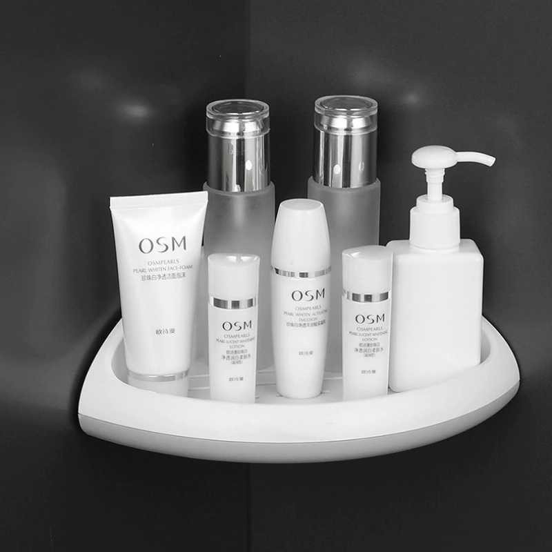 Minimalist Aesthetic Design Plastic Wall Mounted Bathroom Corner Shelf