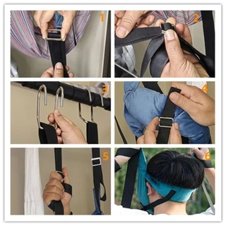 ชานา แขวนคอยืด,ติดตั้ง-ฟรีปรับปากมดลูกคอฉุดเข็มขัด,มัลติฟังก์ชั่นุ่มที่แข็งแกร่งแบริ่งความจุระบายอากาศนวดคอสําหรับการฝึกคอ