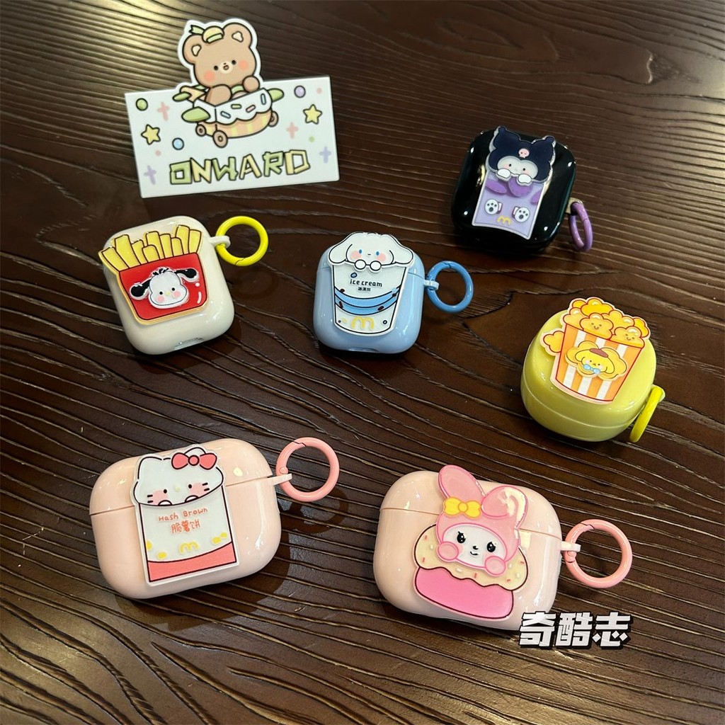 การ์ตูนน่ารัก Patch เหมาะสําหรับ Lenovo ea110 French Fries สุนัข ea110 หูฟังไร้สาย LP2PRO Popcorn