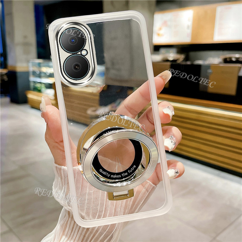 เคส Huawei Nova Y73 ออกแบบใหม่ที่วางขาตั้งแม่เหล็กปลอกใส Huawei NovaY73 Nova Y 73 เคสโทรศัพท์แบบนุ่ม
