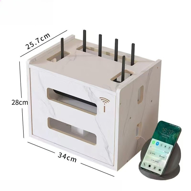 GISMO  | กล่องเก็บสายไฟ กล่องเก็บ Router wifi กล่องไม้ซ่อนเราเตอร์ ไวไฟ กล่องเก็บเราเตอร์ กล่องใส่รางปลั๊กไฟ