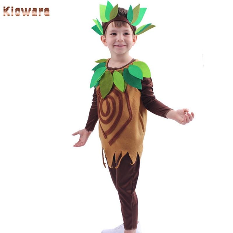 [โคลแวร์] เครื่องแต่งกายต้นไม้สําหรับเด็กผ้าโพกศีรษะเสื้อกั๊ก ชุด ชุด สูทสําหรับโชว์เด็กวัยหัดเดิน