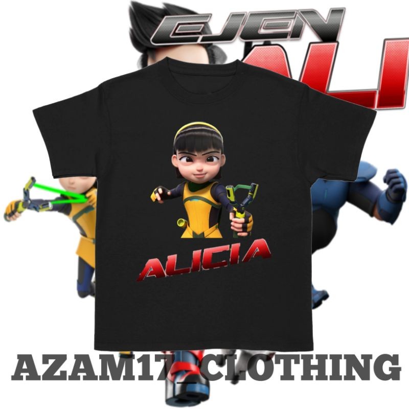 เสื้อยืด เสื้อยืด Ejen Ali Ejen Alicia เสื้อผ้าเด็ก Ejen Ali Animation Film เสื้อผ้าเด็กผู้หญิง