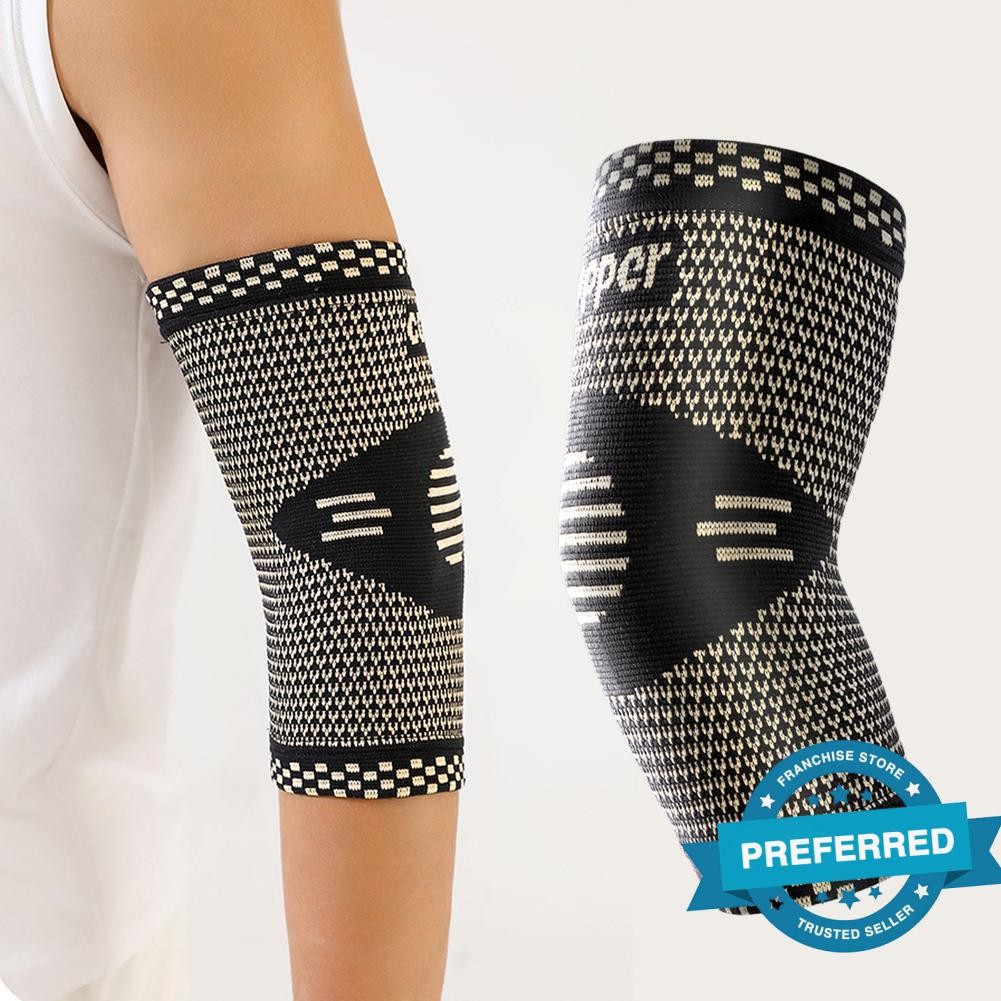 แผ่นรองข้อศอกกีฬารั้งแขน Pads ฟิตเนสเทนนิสบาสเกตบอลวอลเลย์บอล ARM Guard สําหรับข้อศอก M2o7