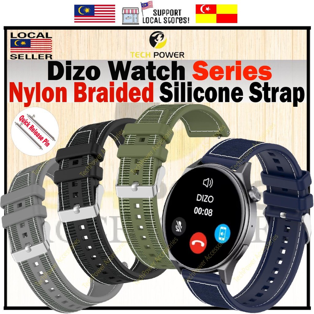 สายนาฬิกา Dizo สายซิลิโคนแบบถักไนลอน,นาฬิกา Tali Jam Dizo,Pro/ Watch R/ Watch D,D Talk,D2 /Dizo Watc