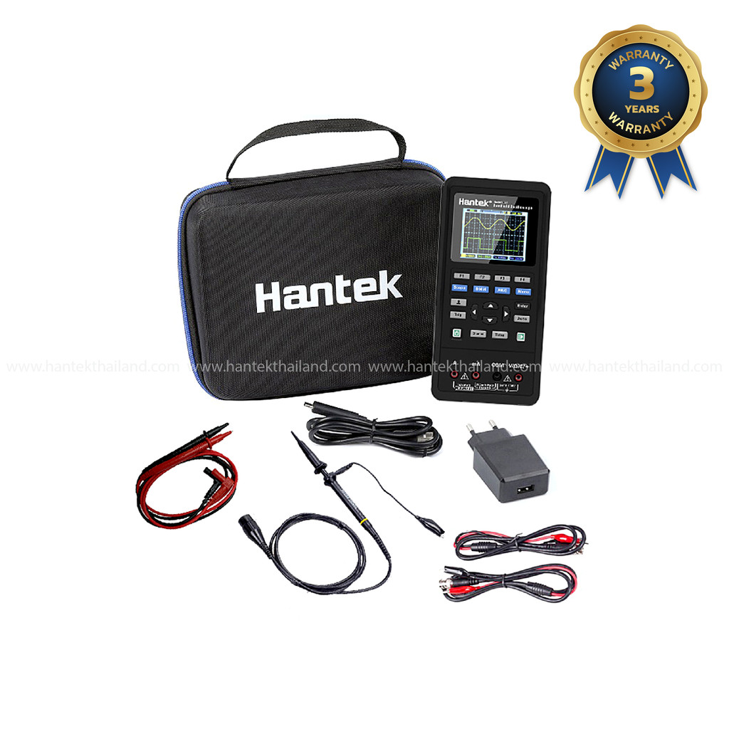 Hantek 2D72 ออสซิลโลสโคปขนาดเล็กแบบพกพาขนาด 70 MHz 2 ช่อง + ฟังก์ชันเจนเนอเรเตอร์ + ดิจิตอลมัลติมิเต