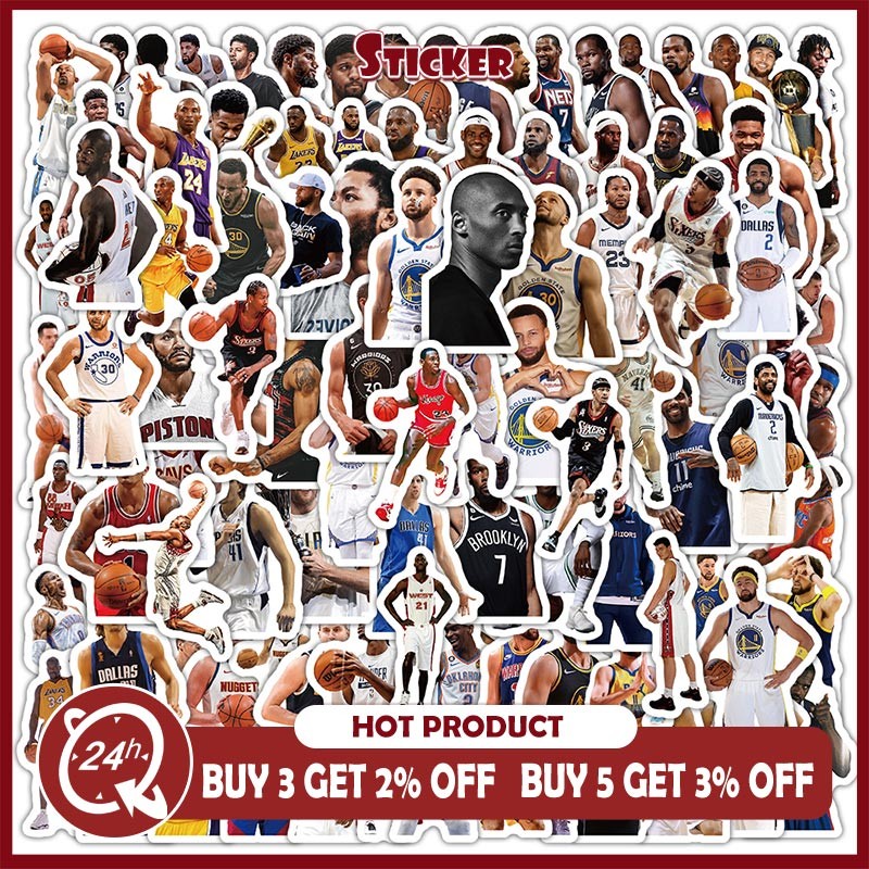 103pcs บาสเกตบอล NBA Star สติกเกอร์ DIY แล็ปท็อปกีตาร์กระเป๋าเดินทางโทรศัพท์สติกเกอร์กันน้ํา