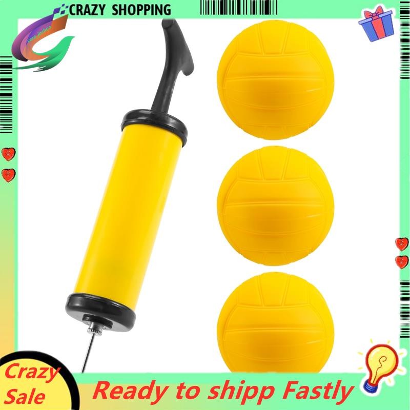Roundnet Game Ball Replacement Competitive Balls Mini Volleyball 3-Pack with Pump
