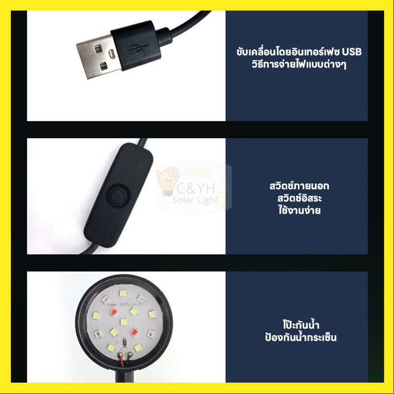 TH จัดส่งจากไทย โคมไฟตู้ปลา LED USB แคลมป์ไฟตู้ปลา ไฟตู้ปลา พิพิธภัณฑ์สัตว์น้ำ ไฟ Aquarium Light - รูปที่ 5