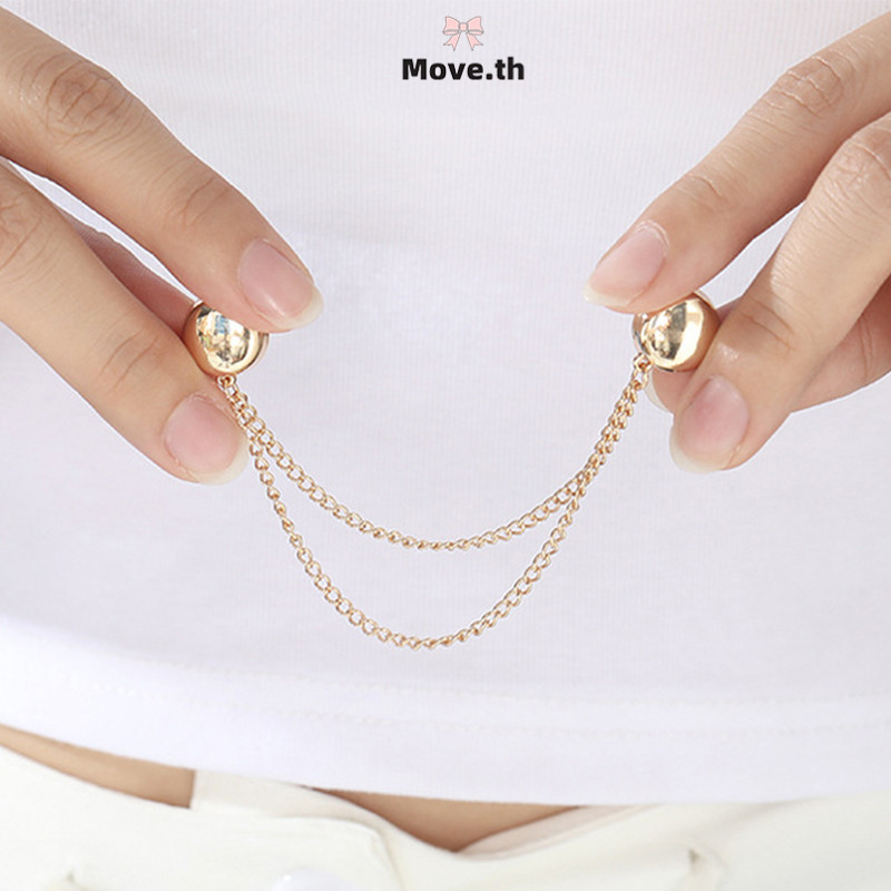 ในไทย-พร้อมส่ง✨ขากางเกง หัวเข็มขัดแม่เหล็กดูด ตะเข็บไร้รอยต่อ คลิปยึดถาวร หัวเข็มขัดแม่เหล็กป้องกันการถูพื้น-Move - รูปที่ 3