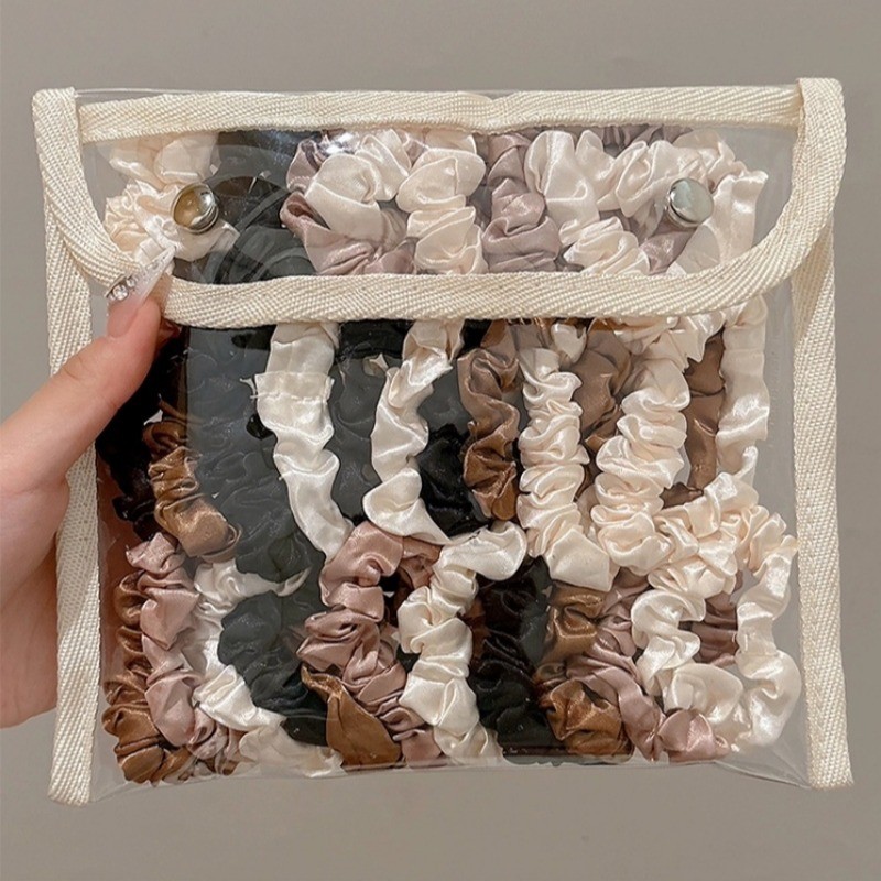 8 ชิ้นชุด Scrunchie แฟชั่นเกาหลีผมหางม้าสวยผม Tie ลําไส้ขนาดเล็กผม Band Getah Rambut อุปกรณ์เสริมผม
