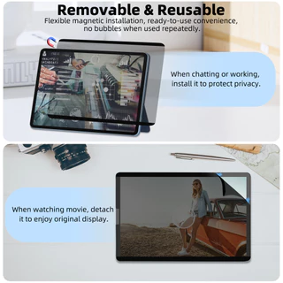 GOOJODOQ Privacy Screen Protector for ipad Instant Magnetic Installation Scratch and Fingerprint Resistant
